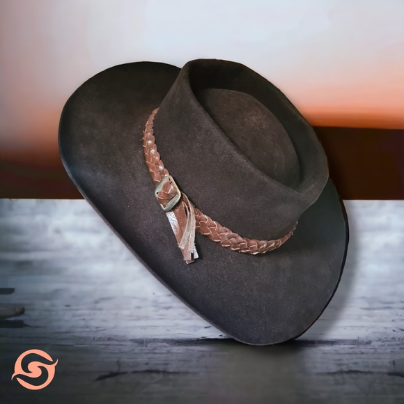 #22 AKUBRA Brown BOBBY Classic Western Style Wide Brim Hat 57cm Made in Aus - Picture 15 of 15